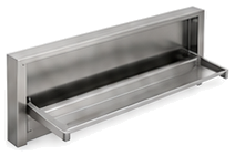 Wall-mounted stainless steel bench